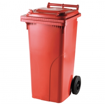Pojemnik kubeł na odpady i śmieci ATESTY - czerwony 120L